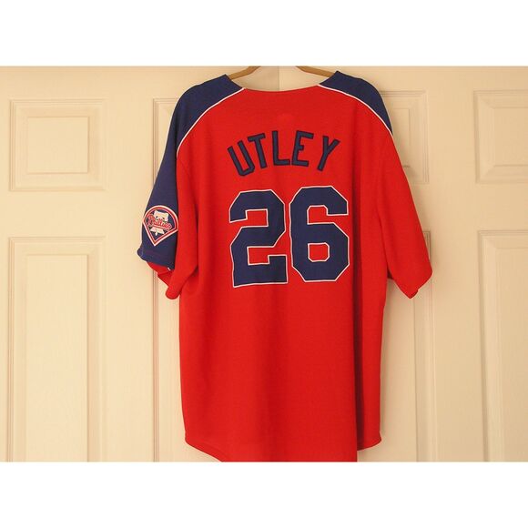 Philadelphia Phillies Chase Utley #26 Red Men's Baseball Jersey Size XXL - Picture 2 of 6